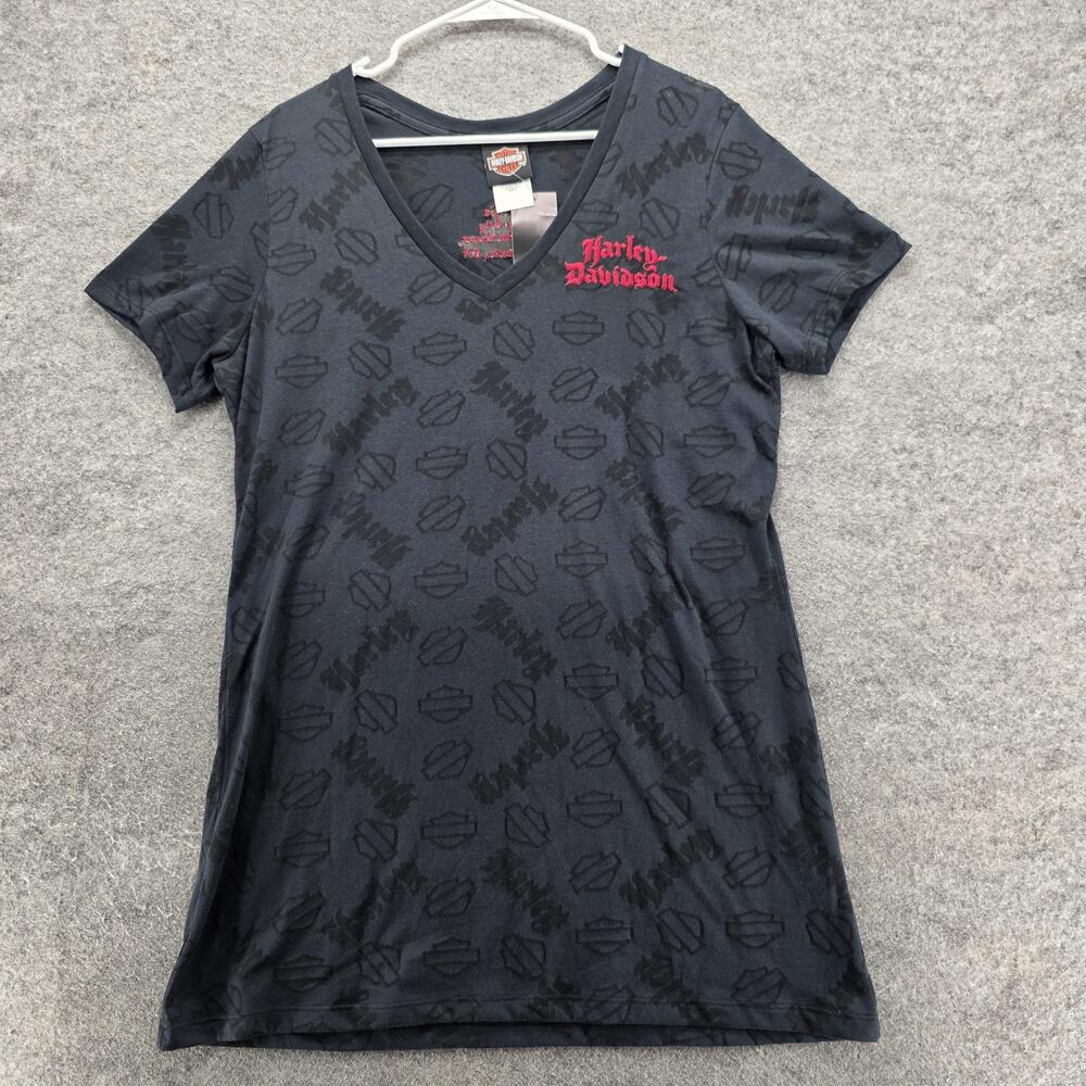 Harley-Davidson Shirt Womens 1X V Neck Embroidered Alamo City San Antonio Texas